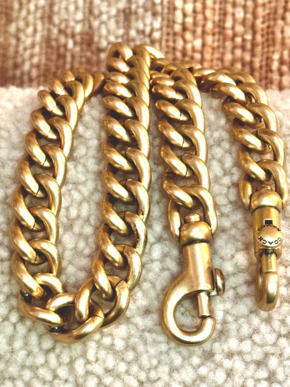 Coach Brass Chain from the Juliet Shearling Shoulder Handbag 25